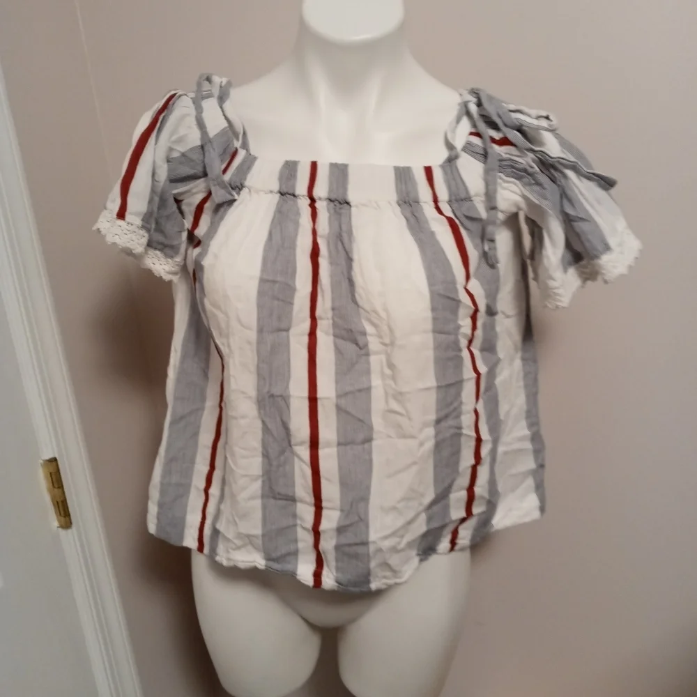 Girl Krazy striped red white and blue top